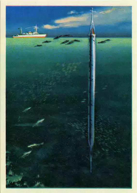 Набор открыток Человек и океан 1974 год