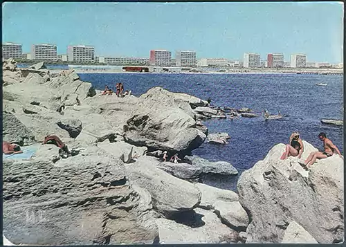 Почтовая открытка город Шевченко (Актау) Берег Каспийского моря