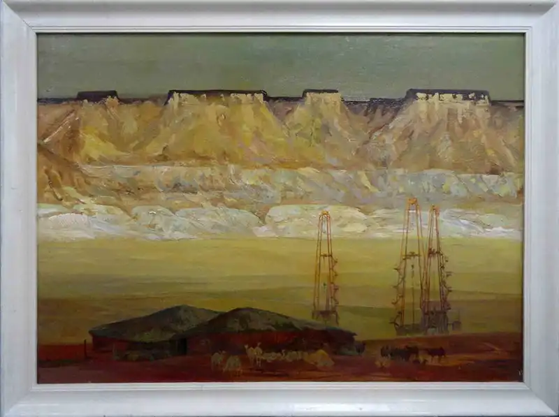 Картина Михайлова Константина Всеволодовича Долина нефти 1980 год