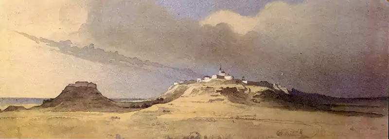 Рисунок Т. Г. Шевченко Новопетровское укрепление с Хивинской дороги 1856-1857 года