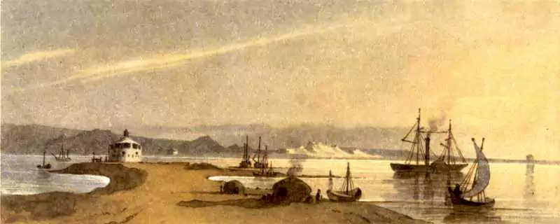 Рисунок Т. Г. Шевченко Новопетровское укрепление с моря 1856 – 1857 год