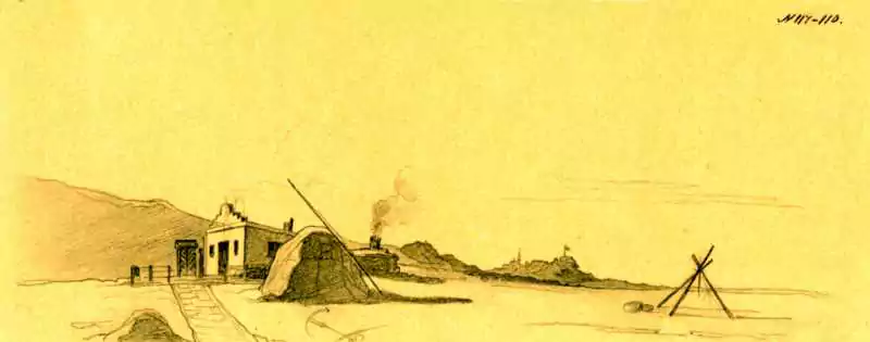 Рисунок Т. Г. Шевченко Военный пост у Новопетровского укрепления 1851 – 1857 год